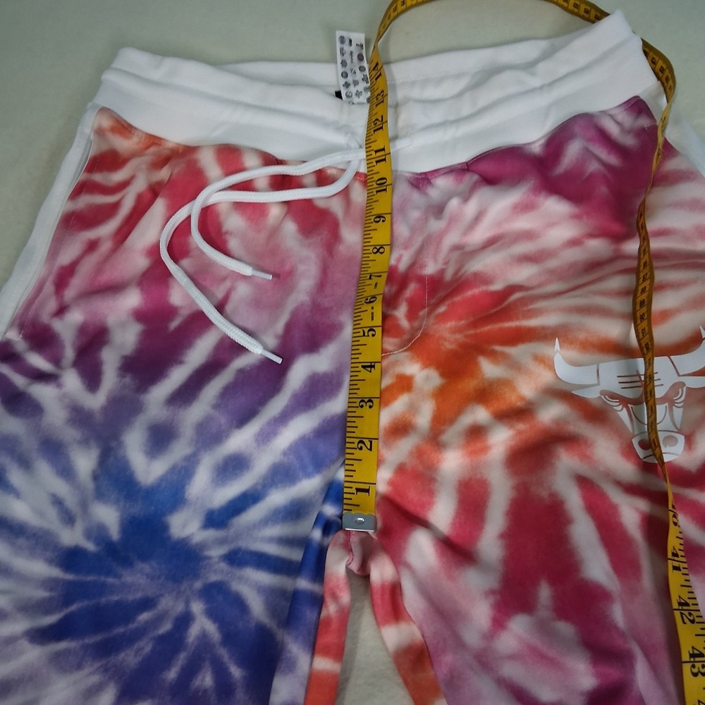 Women's Streetwear Sporty Colorful Tie Dye NBA Chicago Bulls Joggers Size L - Picture 3 of 9